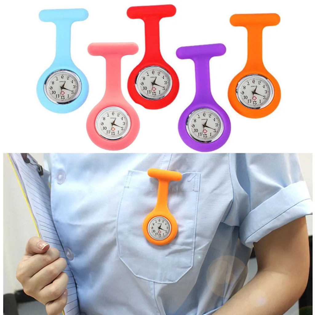 

Women'S Minimalist Clock Silicone Strap Nurse Robe Brooch Watch Women'S Versatile Quartz Watch Portable Women'S Wrist Watch