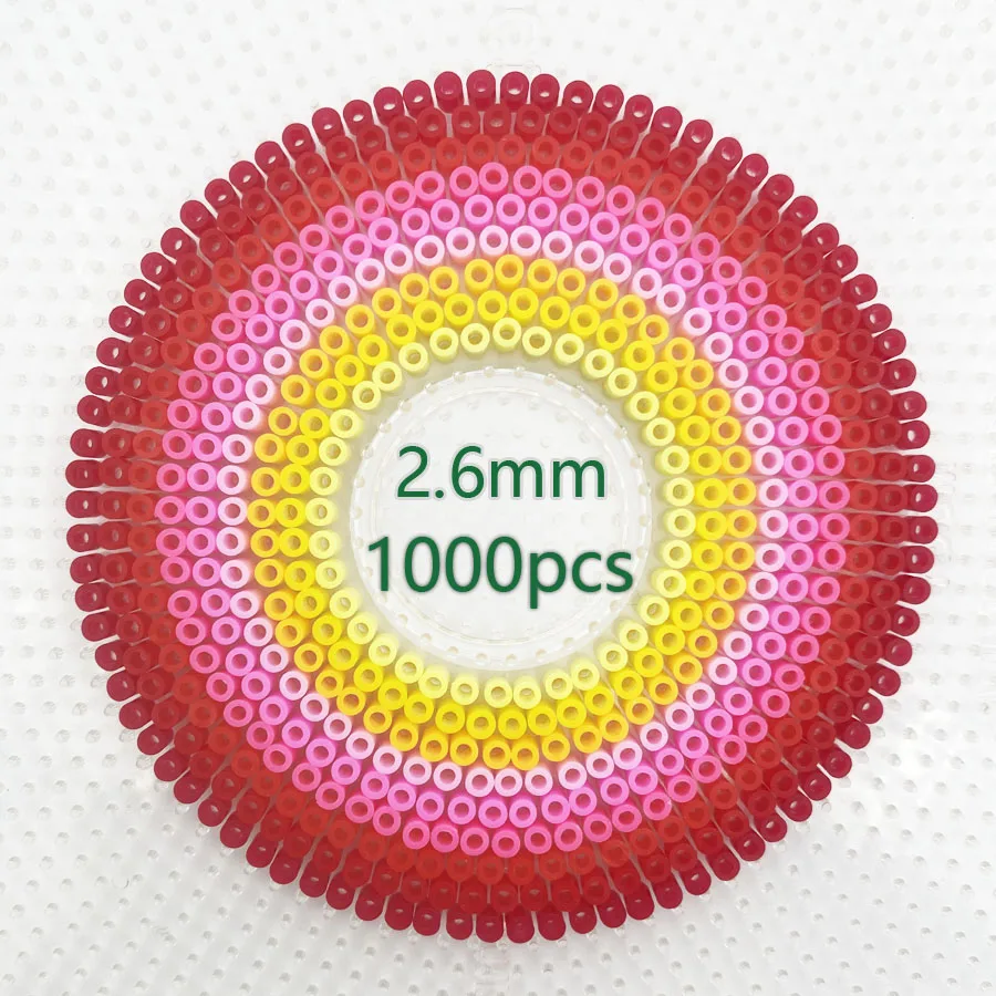 2.6mm 1000pcs/red orange yellow pink Perler Iron Beads for Kids Hama Beads  Diy Pixel Puzzles High Quality Handmade Gift Toy