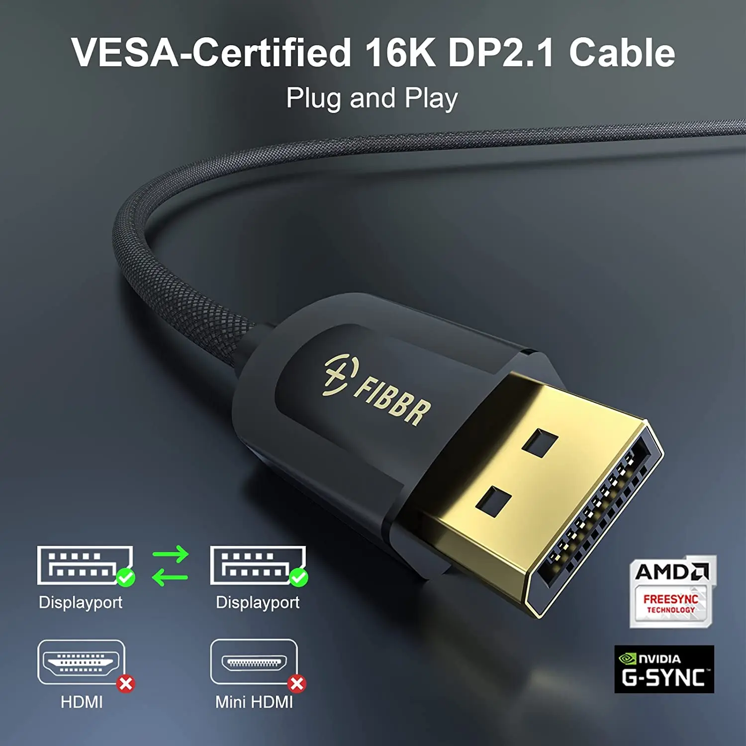 S DisplayPort 2.1 Cable [VESA Certified], DP 2.0 Cable [16K@60Hz