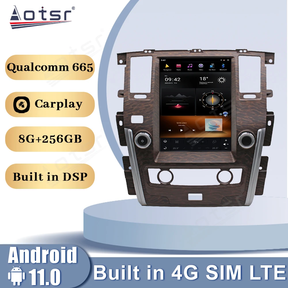 

12.1 Inch Car Radio Android 13.0 Qualcomm Snapdragon For Nissan Patrol 2010-2018 Multimedia Player GPS 4G LIT CarPlay Head Unit