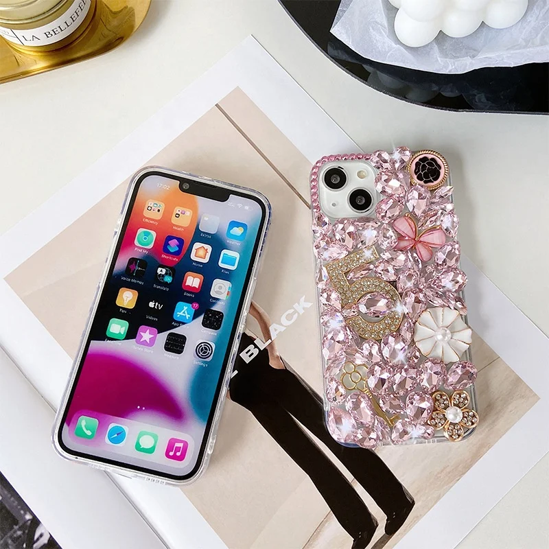 

Diamond Rhinestone Phone Cases for Women, Luxury Cellphone Cover, For iPhone 14, 15, 13 Pro Max, 12, 11, Xr, 8Plus