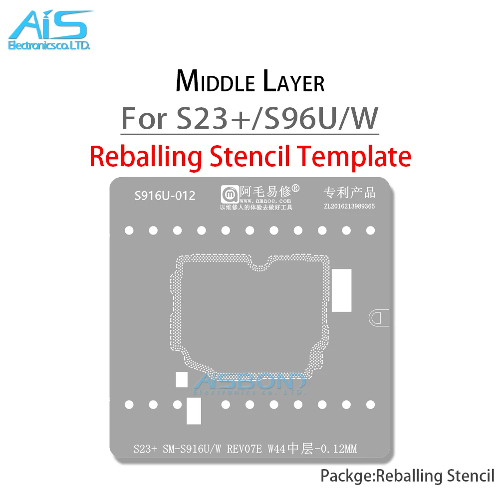 Modello Di Stencil Reballing A Strato Medio Amaoe Sm-S916U Per Samsung S23 + S23 + S916U S916W W44 Rete Per Piantare Stagno A Saldare