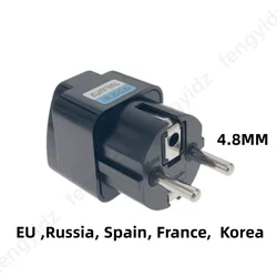 Universal EU Power Plug Adapter - International Travel Converter for AU, UK, US to Euro Outlets (Black)