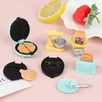 1/12 casa de muñecas DIY oso galletas muebles en miniatura tostadora horno mezclador escala electrónica modelo conjunto cocina juguete para regalo de niña 1