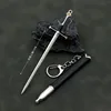 12cm Aragorn Narthil Sword Keychains Medieval Weapon Metal Katana Samurai Sword Keychain Ornaments Gifts Toys for Boys Collects 2