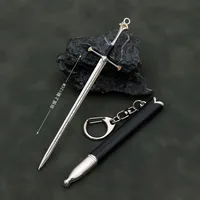 12cm Aragorn Narthil Sword Keychains Medieval Weapon Metal Katana Samurai Sword Keychain Ornaments Gifts Toys for Boys Collects 2
