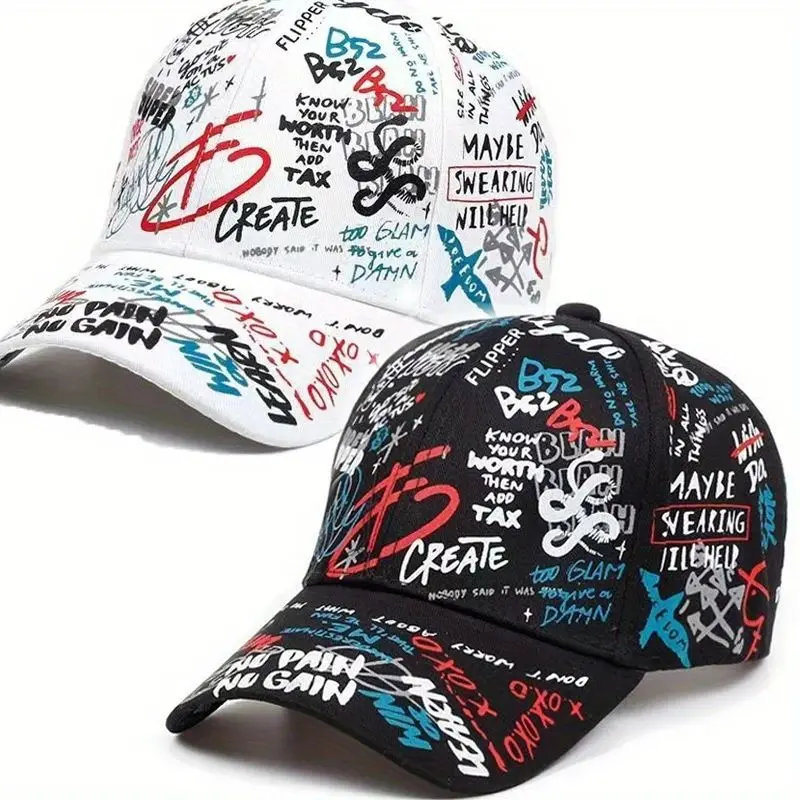 Trendy Floral Graffiti Hip Hop Baseball Cap