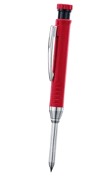 Solid Carpenter Mechanical Pencil with Built-in Sharpener - Woodworking & Construction Tool with Refill Options (Red pencil)