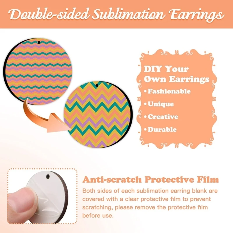 Unfinished Heat Transfer Earrings Sublimation Blanks Earrings with Ear Hooks 3