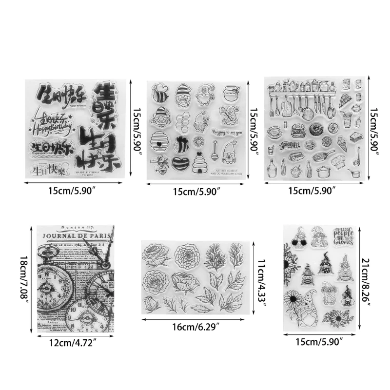 Paris Clock Clear Stamps-Transparent Silicone Stamps Seal DIY Holiday Card Making Scrapbooking Photo Album Decorations
