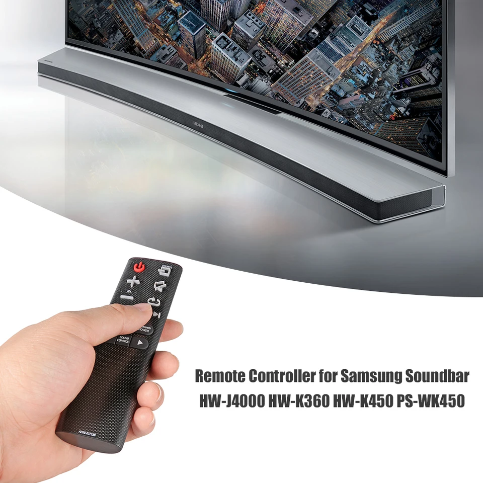 Telecomando Sostitutivo AH59-02692E Per Soundbar Samsung PS-WJ6000, HW-J355, HW-J450, Con Batteria CR2032 (non Inclusa), Nero