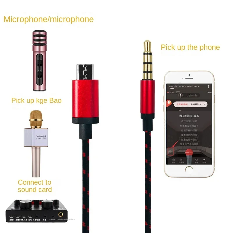 Cavo Audio Da Micro USB A Jack Da 3,5 Mm Cavo Ausiliario Spina Per Cuffie Da 3,5 Mm Cavo Adattatore Audio Per Telefono Per Microfono Live V8 - Foto 3