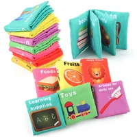 0-12 Months Baby English Palm Three-dimensional Cloth Book Newborn Soft Book Early Childhood Education Baby Cloth Book 1
