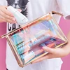 1 Pc Colorful Holographic Women Cosmetic Bag TPU Clear Makeup Bag Beauty Organizer Pouch Travel Clear Makeup Kit Case 3