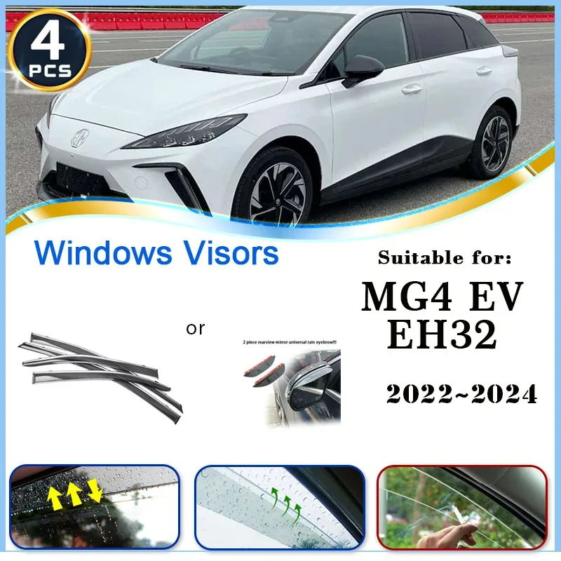 Car Window Visors Waterproof Rain Guards Deflectors Windshields Awnings Accessories for MG4 EV MG MULAN EH32