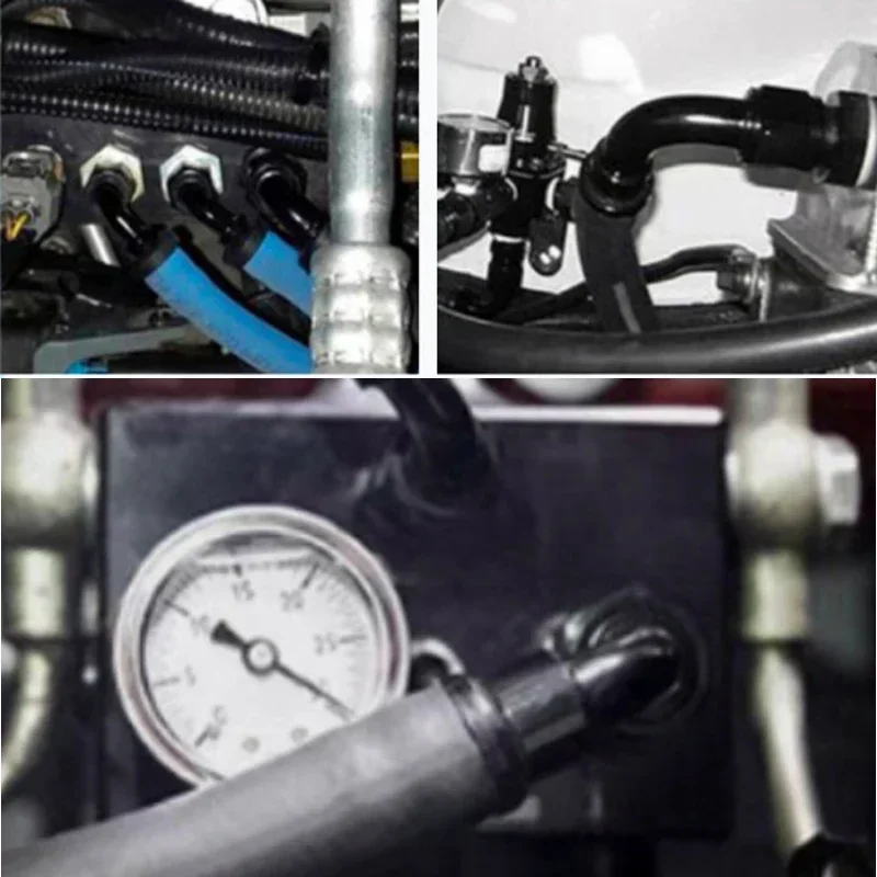 Uuiversal Aluminum AN4 AN6 AN8 AN10 AN12 Car Oil Fuel Fitting Oil Fuel Push On Hose 0 90 45 180 Degree Rubber Tube Hose End