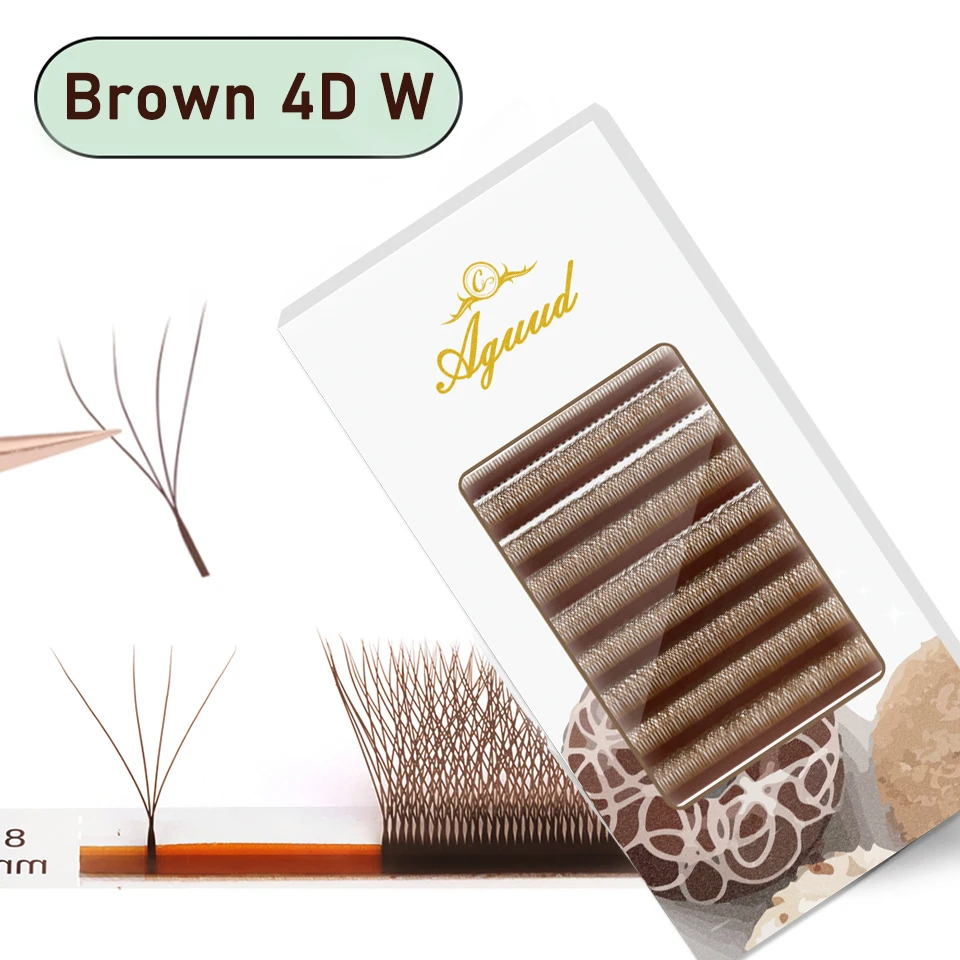 Schwarz/Braun W-förmige Blüte 2D 3D 4D 5D Automatische Blüte Vorgefertigte Fächer Wimpernverlängerungen YY Single Tip YY Einzelwimpern – Detail 14