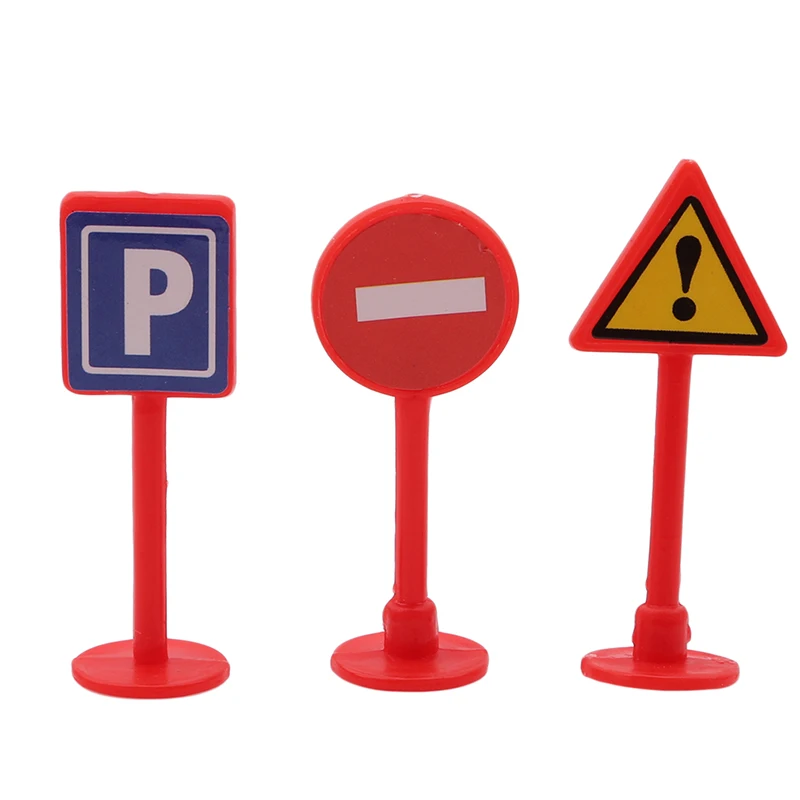 28pcs / Lot Moderne Panneau de Signalisation Mini Modèle Enfants