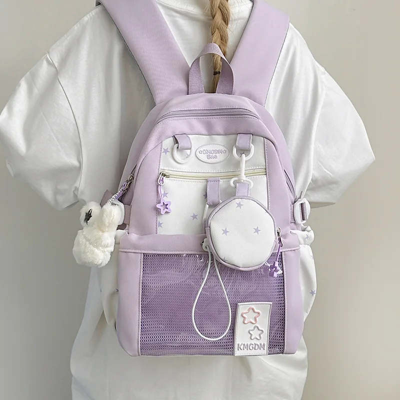 Zaini Carini e Belli per Ragazze Coreane, Borse Ulzzang Ita con Cartoni Animati alla Moda, Zaini Casual da Donna Stile Harajuku - immagine 3