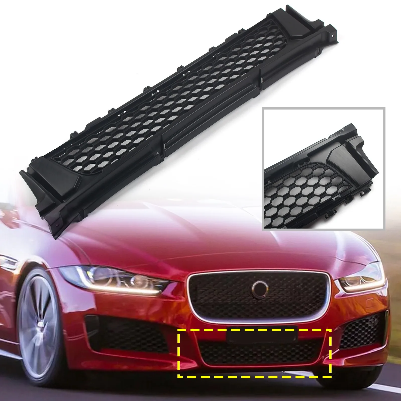 

Car ABS Front Bumper Lower Radiator Cover Racing Grille Grill For Jaguar XE XES 2015-2019 Auto Styling Replacement Accessories