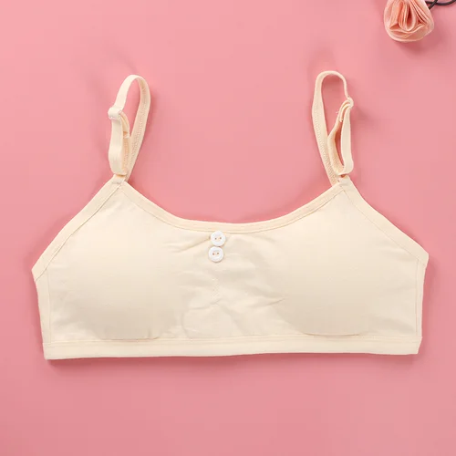 여아용 통기성 코튼 브래지어, 청소년 란제리, 단색 십대 조끼, 튜브 탑 속옷 4