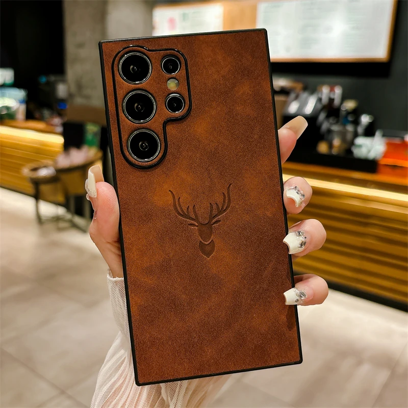 Elegant Soft Leather Deer Head Back Case