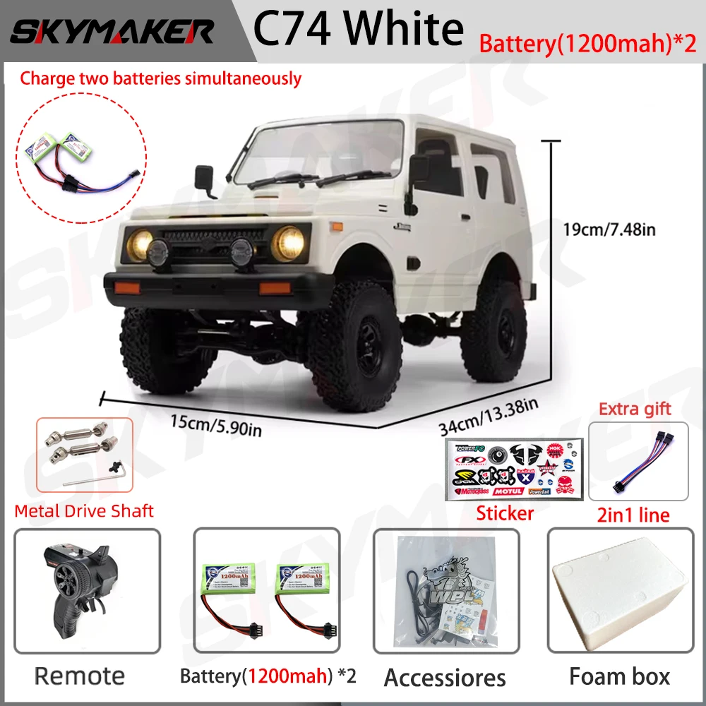 WPL 1/10 RC カー C74 C74-1 スズキジムニーリモートコントロールカー