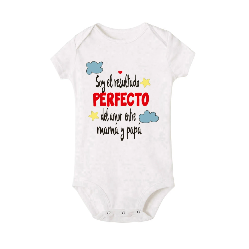 Funny Spanish Printed Baby Bodysuit Newborn Short Sleeve Romper Cute Boys Girls Outfits Toddler Summer Clothes Infant Jumpsuit 3