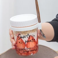 Overnight Oats Jars with Lid and Spoon Cereal Milk Fruit Salad Storage Container 12 Oz Glass Meal Prep Container 1