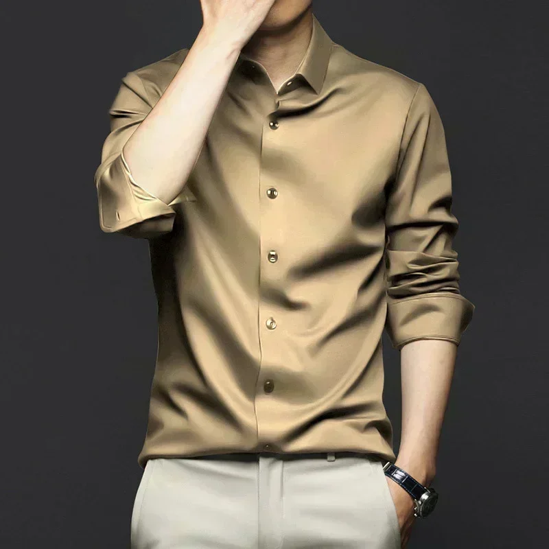 Long Sleeve Shirt Men's Non iron Wrinkle Resistant Business Dress Professional Casual Suit