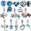Silver Plated Dangle Charm Starfish Turtle Shell Dolphin Beads fit Original Bracelet Summer Collection Jewelry 1