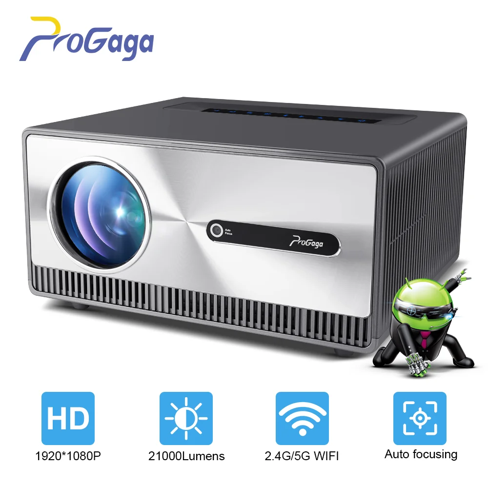 

PROGAGA PG600W Full HD 1080P LED Projector Auto Focus WiFi Android projetor 4K Video PG600 PK DLP 3D Smart Home Theater Beamer