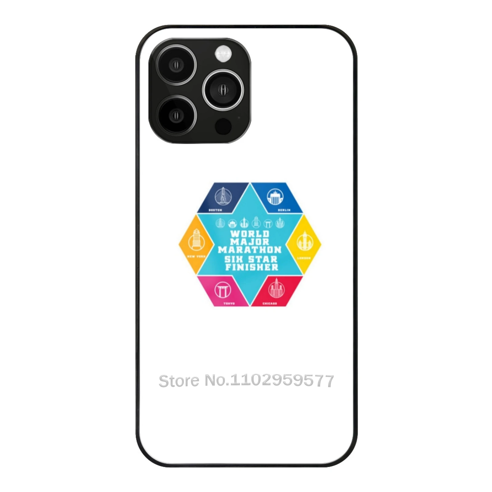 

World Major Marathon Finisher Tempered Glass Shell For Iphone 13 14 12 11 15 Pro Max Mini 8 7 X Xr Xs Plus Phone Case Six Star