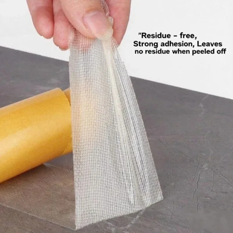 Doppelseitiges Mesh-Klebeband, robust, hochtemperaturbeständig, wasserfest, stark klebend, für Teppiche, Zuhause, Reparatur, Heimwerken – Detail 4