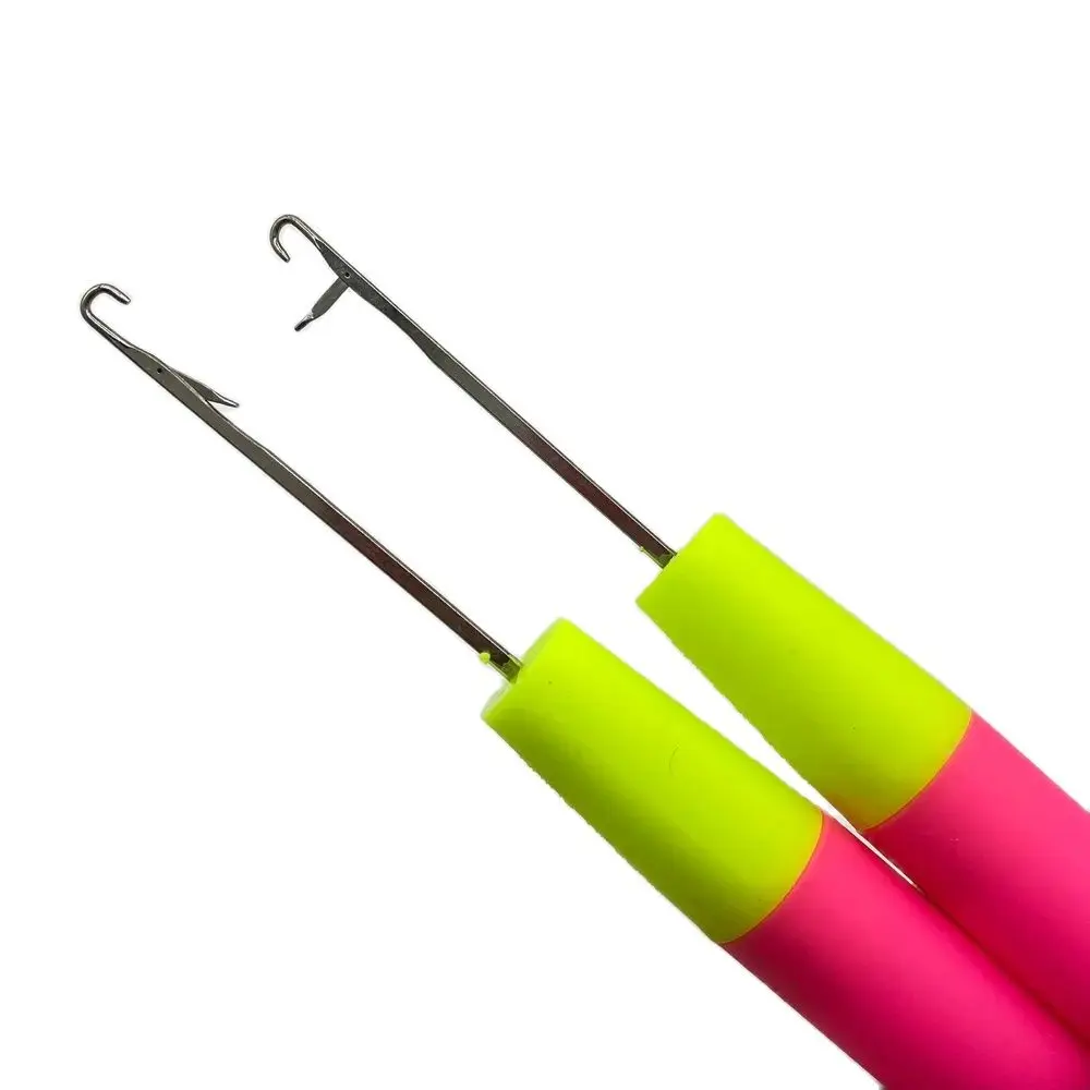 Latch Hook Crochet Needle Dread-lock Knitt Hair Crochet Needle Hook Hair Weaving crochet hooks hair extensions tool 3 pieces 5.7mm Pink