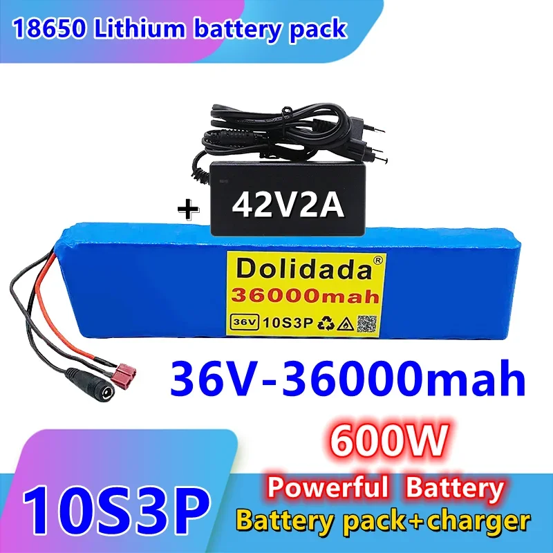

New energy 36V 36000mah 10s3p battery 600W 42V 18650, suitable for the built-in 20A BMS m365 Pro electric bicycle scooter