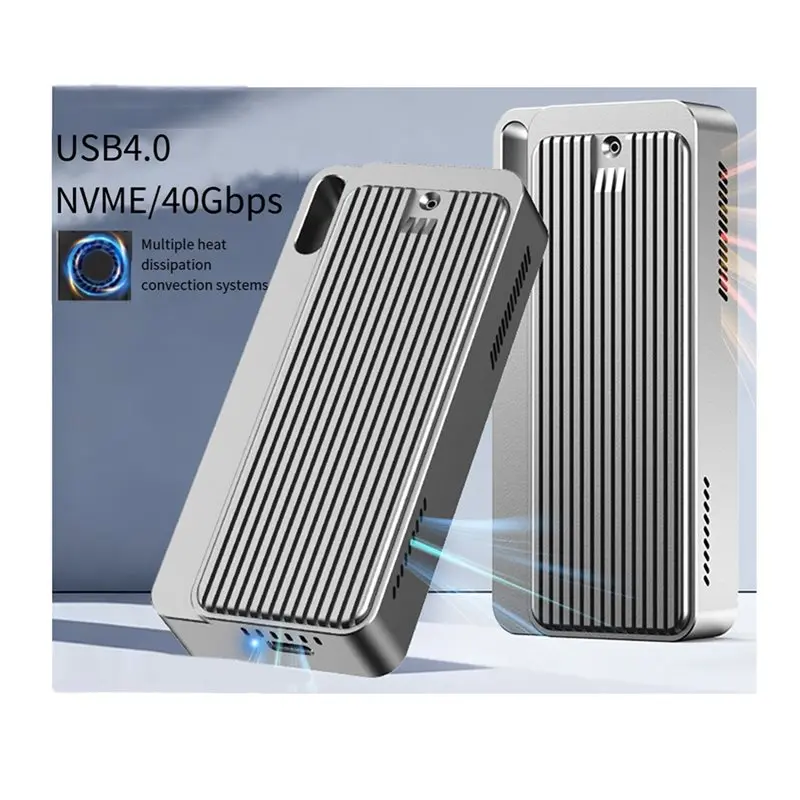 【선물】M.2 Nvme SSD용 인클로저- USB4.0 40Gbps(Thunderbolt4/3용) USB4 지원 2280 B+ M M-Key SSD 크기