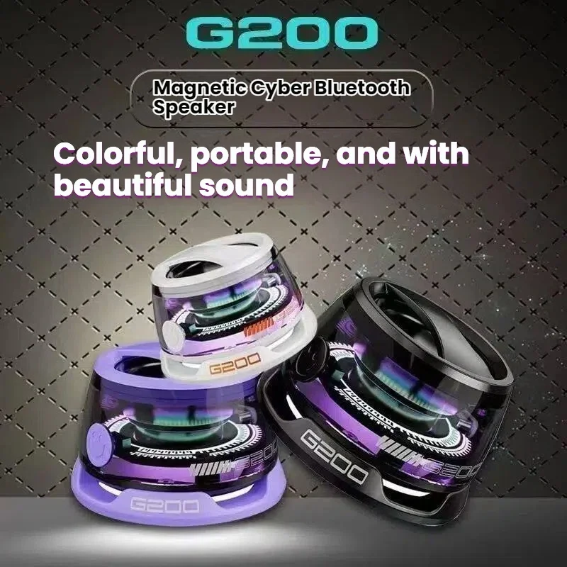 Portable Bluetooth Speaker HECATE G200 RGB Lighting Magnetic BT5.3 Mini Sound Box 7 Hours Playback Phone Holder