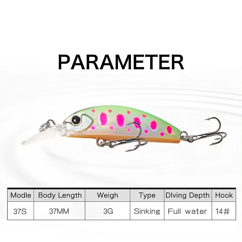 Micro All-Layer Sinking Minnow Hard Bait - Bionic Stream Fishing Lure