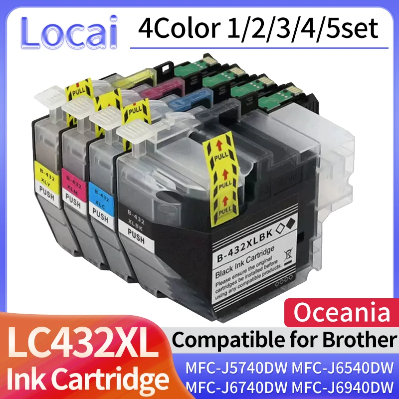 

1/2/3/4set LC432 LC432XL LC-432XL LC-432 Compatible Ink Cartridge For Brother MFC-J5340DW J5740DW J6540DW MFC-J6940DW J6740DW