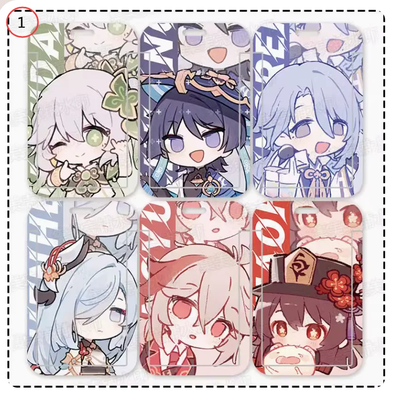 

2024 Anime Genshin Impact Kamisato Ayato Shenhe Nahida ID Bus Bank Meal Card Sleeve Keychain Name Badge Card Case Pendant Gifts