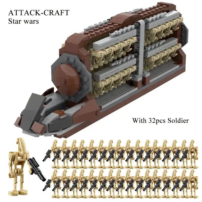 

Star Figma Wars Droid Platoon Attack-craft Building Blocks With Space Battle Droids Transport Battleship Bricks Kid Toys Gift