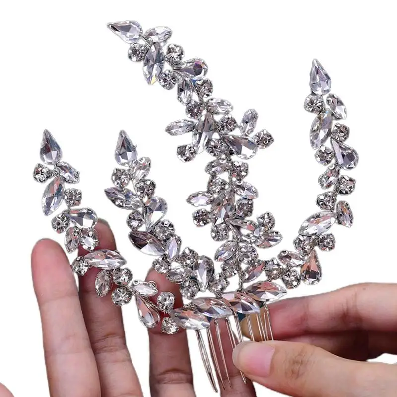 

Rhinestones Hair Combs Sparkling Comb Fashion Silver Crystal Bridal Hair Comb As Gift For Girls Friends Sister