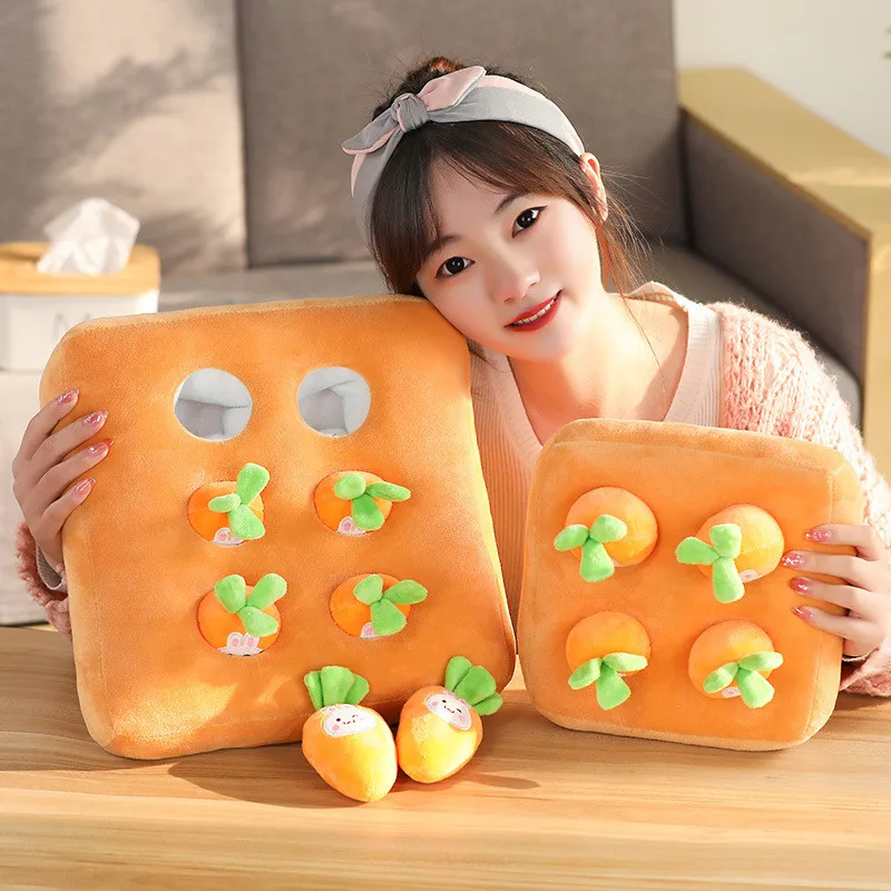 

Plush Carrot Toy Mat Puzzle Game Parent-child Interactive Toy Gift Pet Dog Puzzle Toy Children Simulation Strawberry Picking Toy