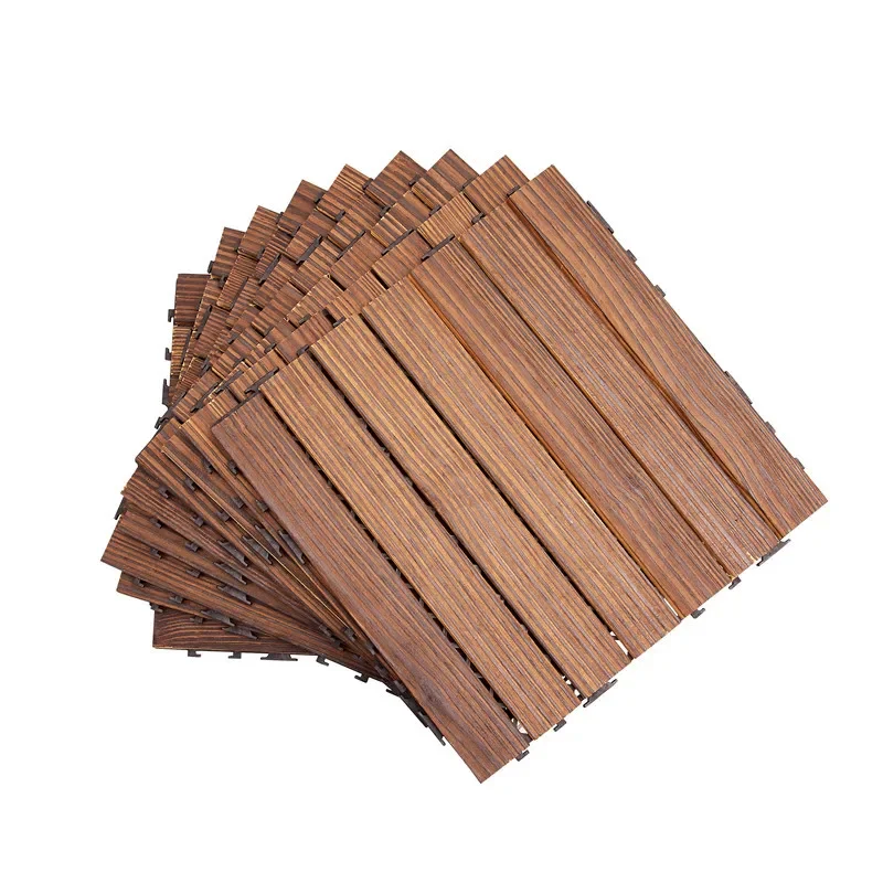 

Carbonized anti-corrosion wood floor paste outdoor solid wood floor garden balcony outdoor courtyard terrace splicing decorative