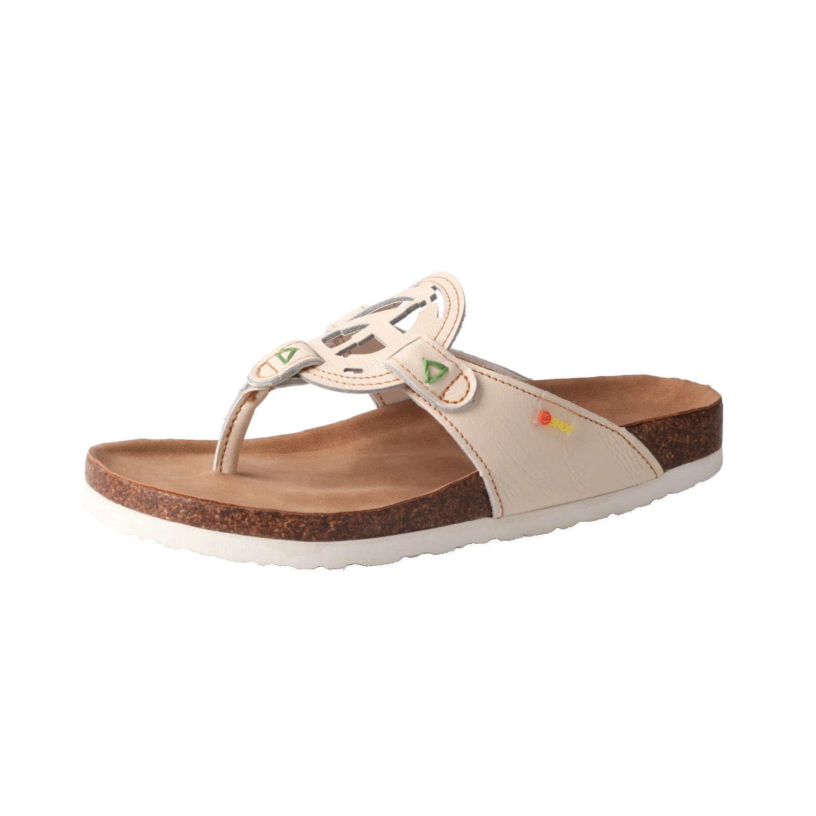 Sommer Damen lässig und vielseitig Leder ausgehöhlt dicken Boden Fischgräten pantoffeln – Detail 2