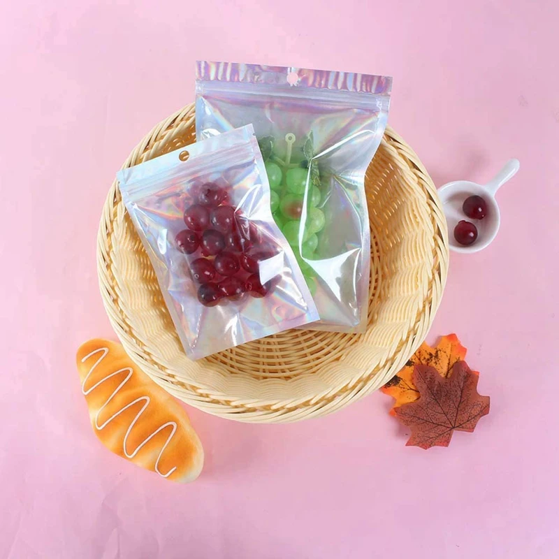 알루미늄 호 일 가방 100Pcs Resealable 냄새 증거 가방 호 일 파우치 가방 지퍼 클로저 가방 파티 부탁 음식 저장소