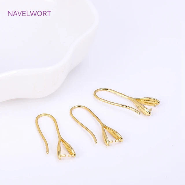 14K Gold Plated Pearl Earrings Hooks Ear Wire Hooks For Earring