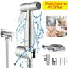 4pc/Set Portable Bidet Toilet Sprayer Bidet Shower Faucet Stainless Steel Woman Cleaning Head Anal Tap Wash Bathroom Accessories 1