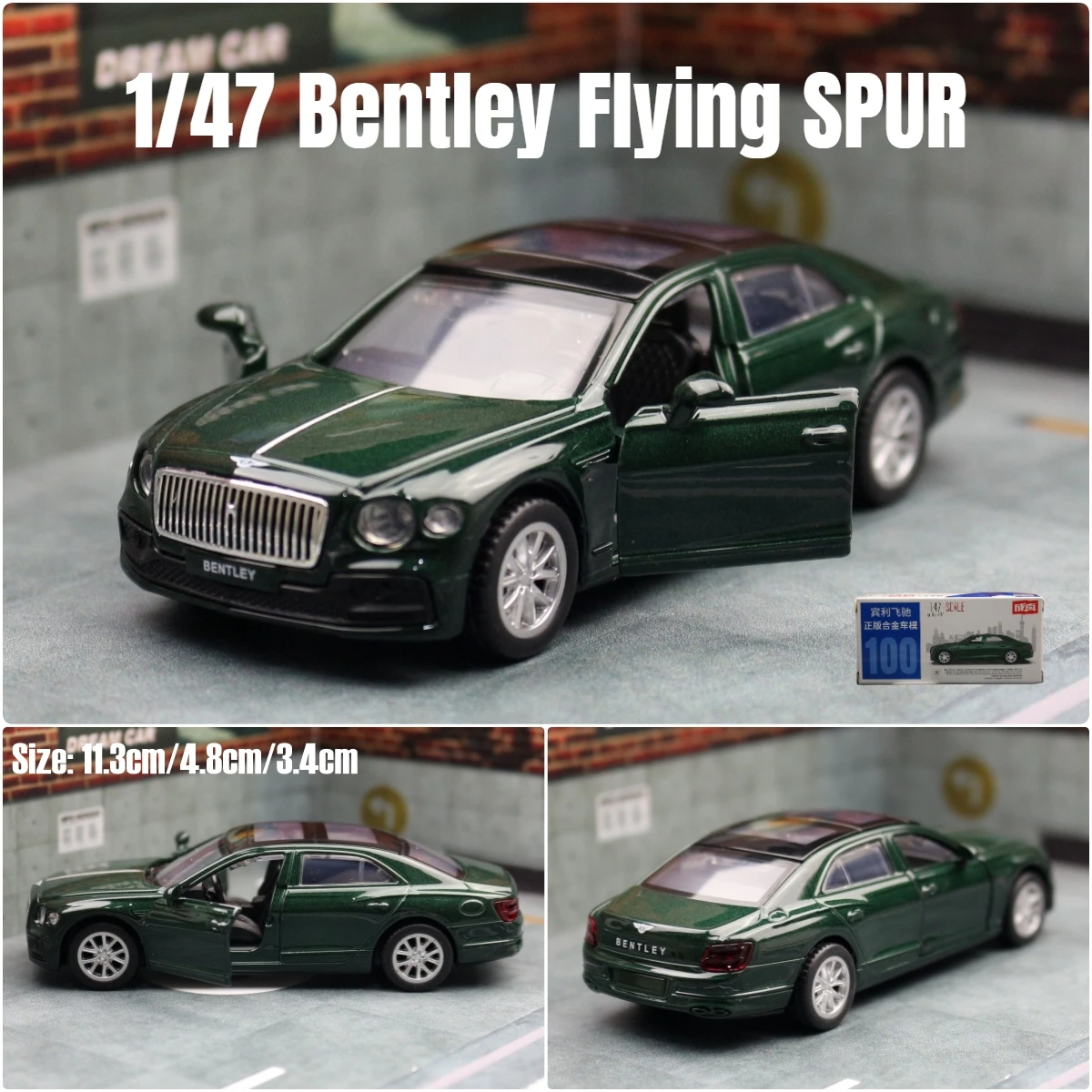 1/47 Bentley Flying SPUR HYBRID Toy Car For Children Diecast